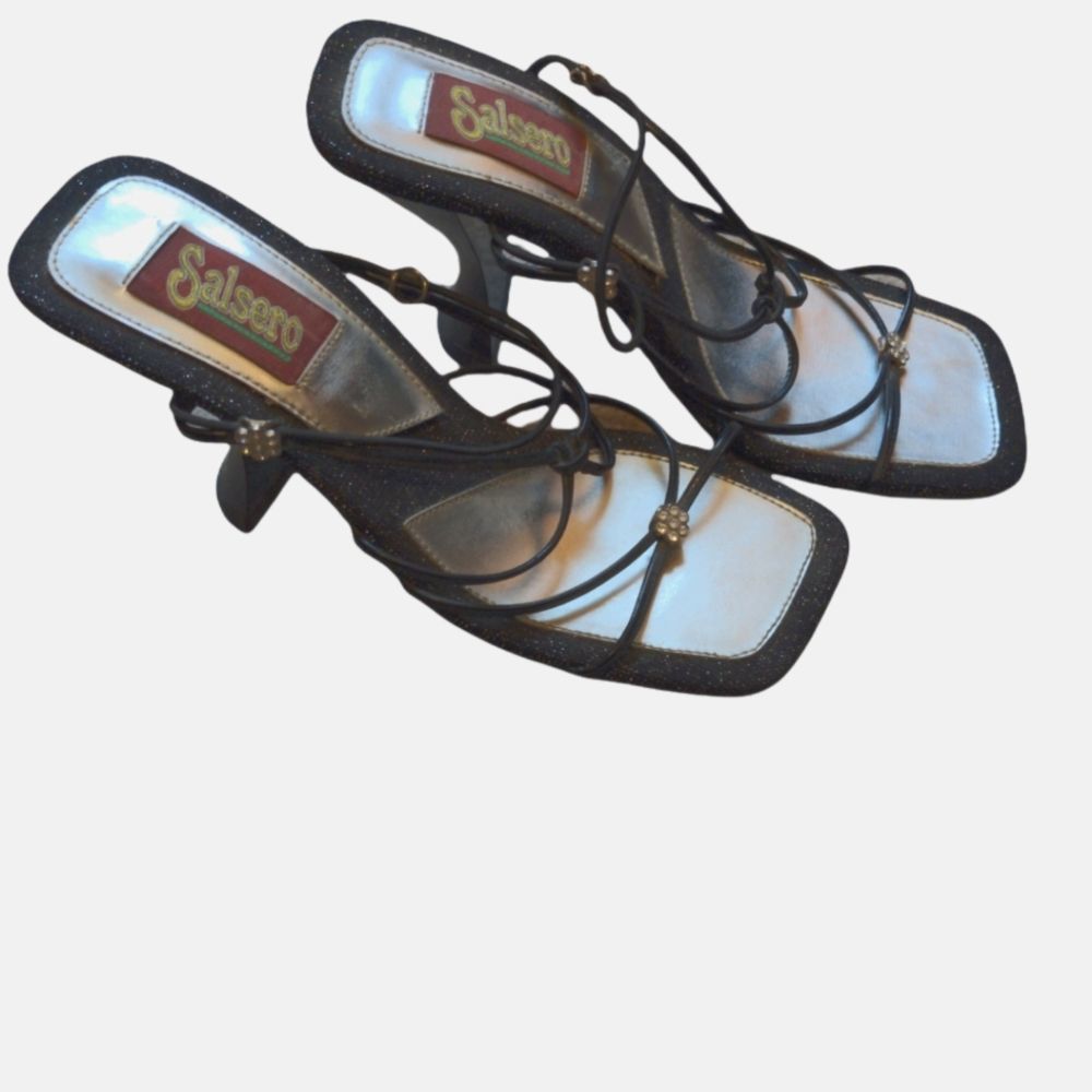 Black Strappy Women's Heels